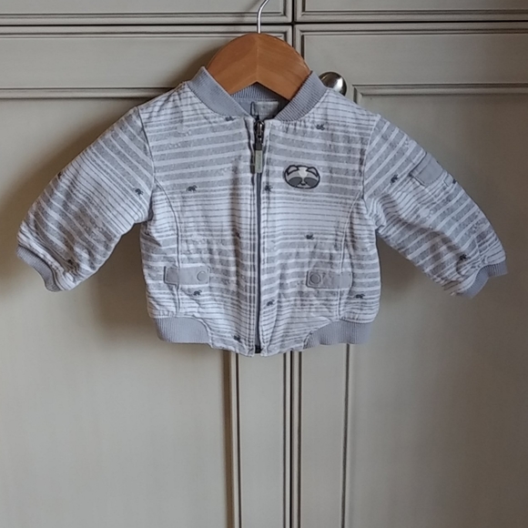 Mexx White and Gray Front Zipper Up Sweater - Picture 3 of 11